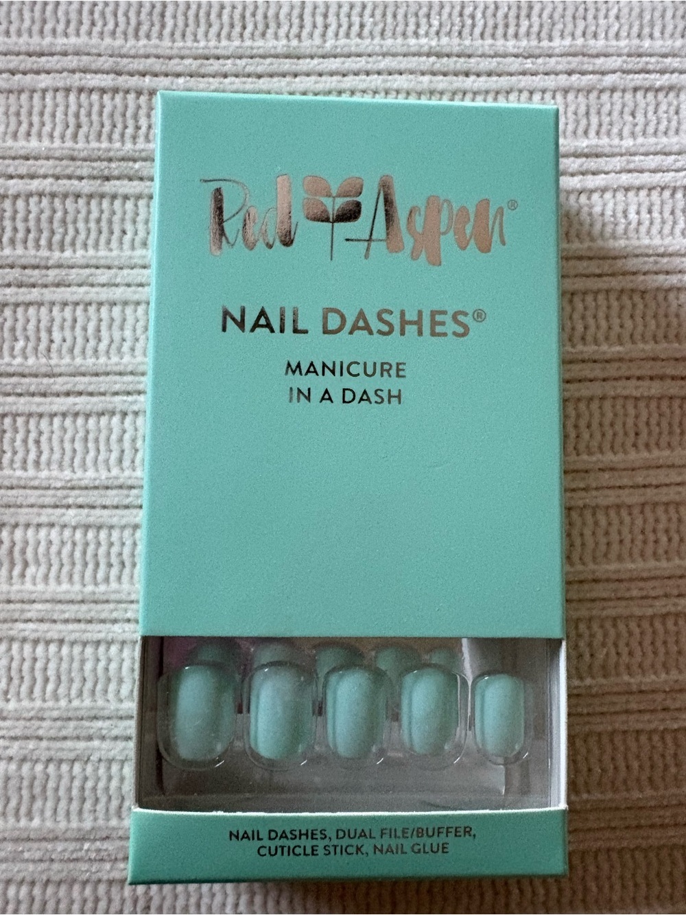 New Red Aspen Nail Dashes Press-On Nails - Mint Green Blue Megans Mint Julep